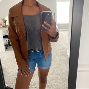 GUESS CHESTNUT FAUX LEATHER JACKET | NWOT